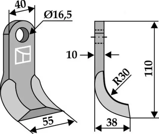 Y-Messer 110x40mm